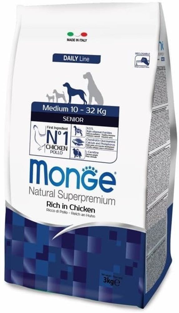 Monge Dog Medium корм для пожилых собак средних пород 3 кг