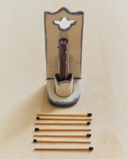 ZARA HOME ПОДСВЕЧНИК ИЗ КЕРАМИКИ С КОНТРАСТНОЙ КРОМКОЙ, ЭКРЮ