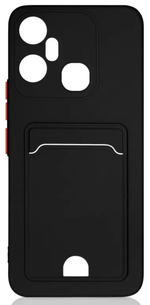 Силиконовый чехол с отделением для карты для Infinix Smart 6 Plus black DF