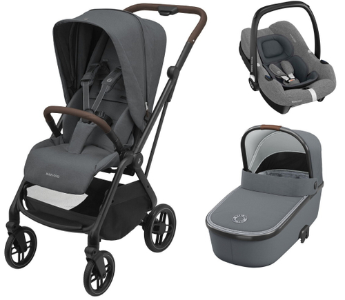 Детская коляска Maxi-Cosi Leona2 Oria 3 в 1 с автокреслом CabrioFix Select grey 1204204110 Twillic Graphite/1507050110 Essential Grey