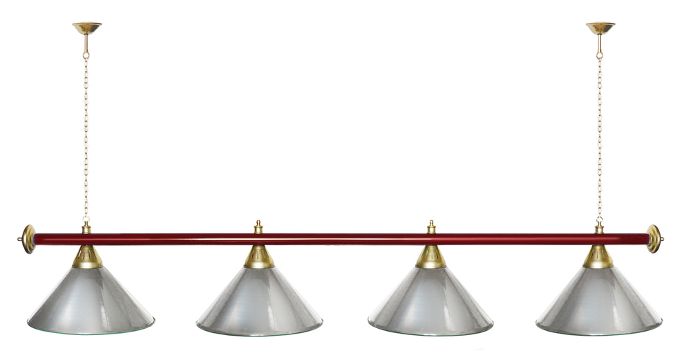 Лампа STARTBILLIARDS 4 пл. (плафоны зеленые,штанга золотая,фурнитура золото)