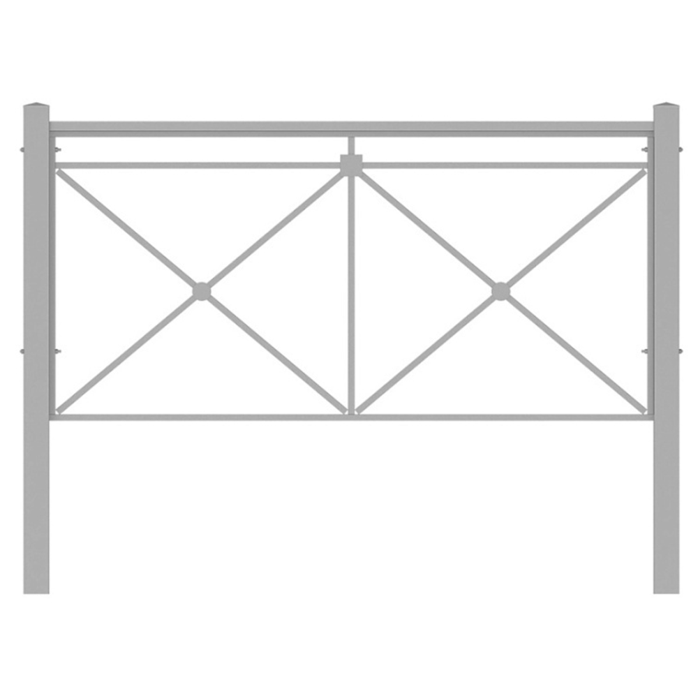 Пешеходное ограждение ПО-1 Крест тип 1 (секция + стойка), стойка 80х80 несъемная, цинк