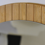 Зеркало настенное 81х81, Пиафорте, круглое, в деревянной раме, для спальни, прихожей, ванны, коричневое, Dipriz