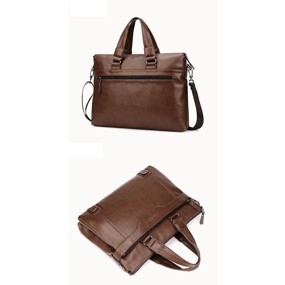 Сумка мужская для ноутбука через плечо, коричневая (15036-4)