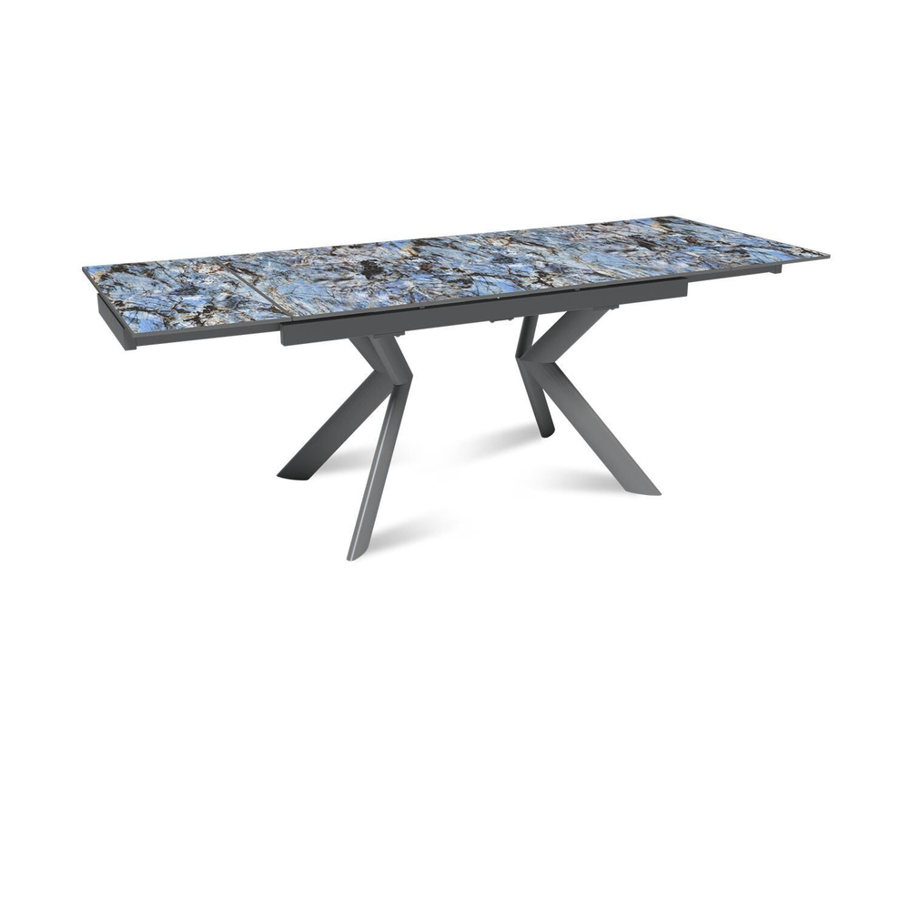 Стол раскладной Bridge (140+40+40), керамика глянцевая Lemurian Blue