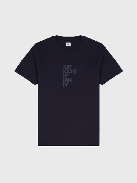 Футболка C.P. Company 30/1 Jersey Vertical Logo Navy