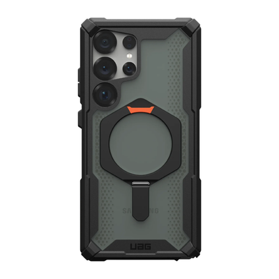 Защитный прозрачный чехол MagSafe с подставкой UAG Plasma XTE для Samsung Galaxy S25 Ultra Полупрозрачный композитный гибридный чехол со встроенной подставкой и высоким уровнем защиты при падении