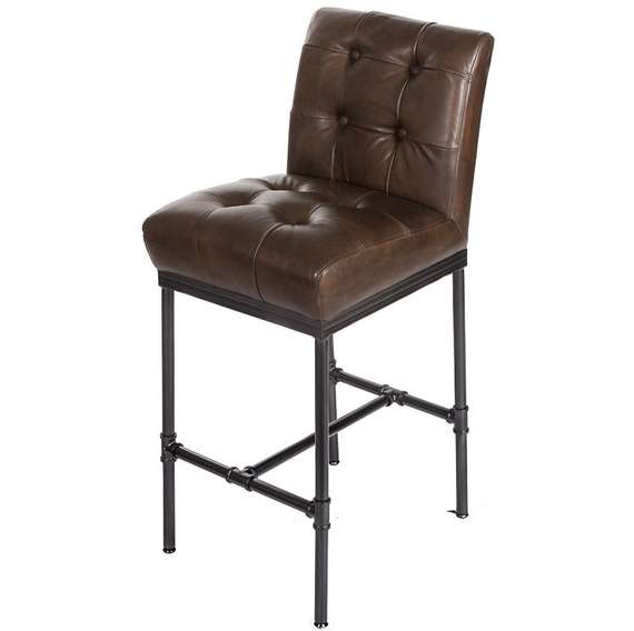 Барный стул RS067, 80 см, коричневая кожа