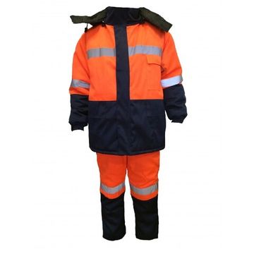 Куртка зимняя "Дорожник" (оранжевый/т.синий)