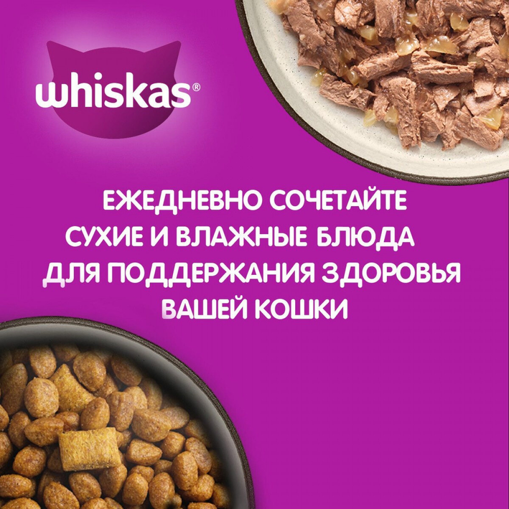 Подушечки с нежным паштетом обед с лососем 5кг корм для кошек Whiskas РАЗВЕСНОЙ