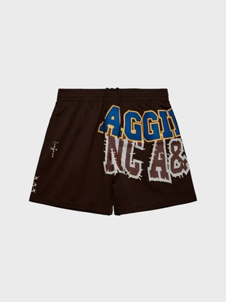 Шорты Cactus Jack Travis Scott x Mitchell & Ness North Carolina A&T Aggies Basketball Brown