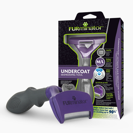 Дешеддер FURminator M/L для больших кошек c длинной шерстью фиолетовый