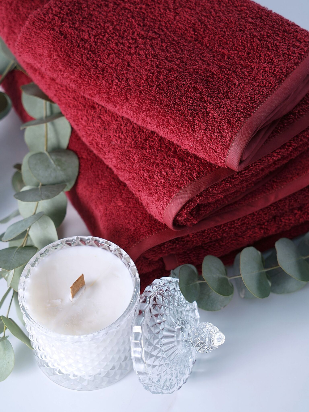 Набор полотенец 2шт Claire Batiste Atelier Ile темно-пурпурный