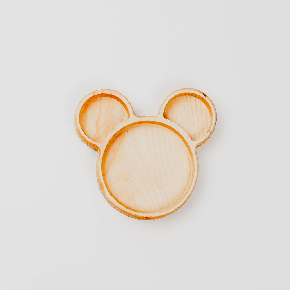 Деревянная менажница "Микки Маус" из кедра
