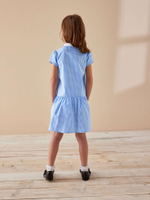 Платье школьное на молнии для девочки Next M82-268, Белый, Голубой