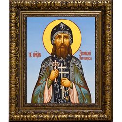 Дионисий Петушков, преподобномученик схимонах. Икона на холсте.