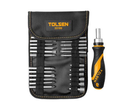 TOLSEN (TT20186) Набор вставок (бит) 1/4", Ph, Pz, Hex, Torx, Slotted, 26 предметов