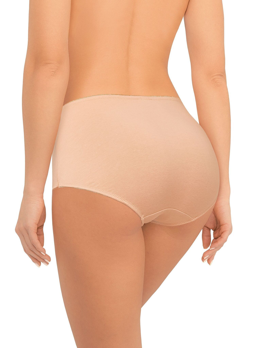 Хлопковые трусики-слипы с завышенной линией талии (Размер: XXL) (Цвет: белый)