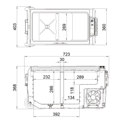 Автохолодильник компрессорный Alpicool T36 36 л, двухкамерный -20/+10°C, 12/24/220В