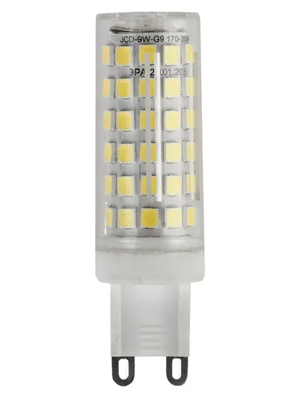 Лампочка светодиодная ЭРА STD LED 9Вт G9 JCD капсула керамика 4000К нейтральный белый свет, набор 10 штук