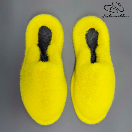 Мюли из меха норки | Лимон