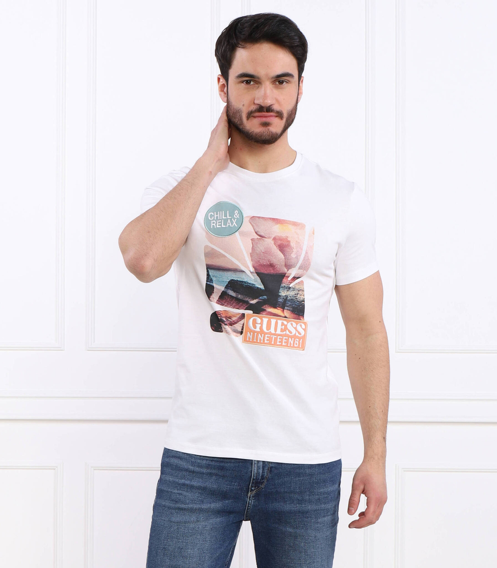 Футболка SUNSET FLOWER GUESS - белый(M3GI29 I3Z14)