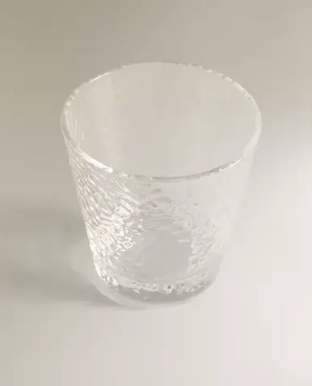 ZARA HOME СТАКАН ИЗ СТЕКЛА С РЕЛЬЕФНЫМ УЗОРОМ, ПРОЗРАЧНЫЙ