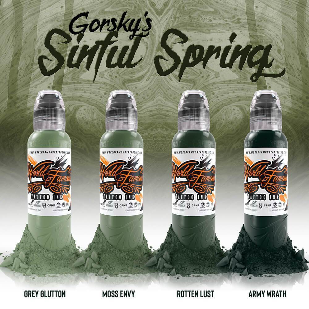 4 Color Sinful Spring Gorsky Set World Famous Tattoo Ink