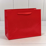 Пакет подарочный 23х18х10см Премиум "Элегант" (Красный)