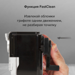 Точилка механическая BRAUBERG "STYLE" для ч/гр и цветных карандашей (в том числе утолщенных) крепление к столу корпус черный (2 штуки в упаковке)