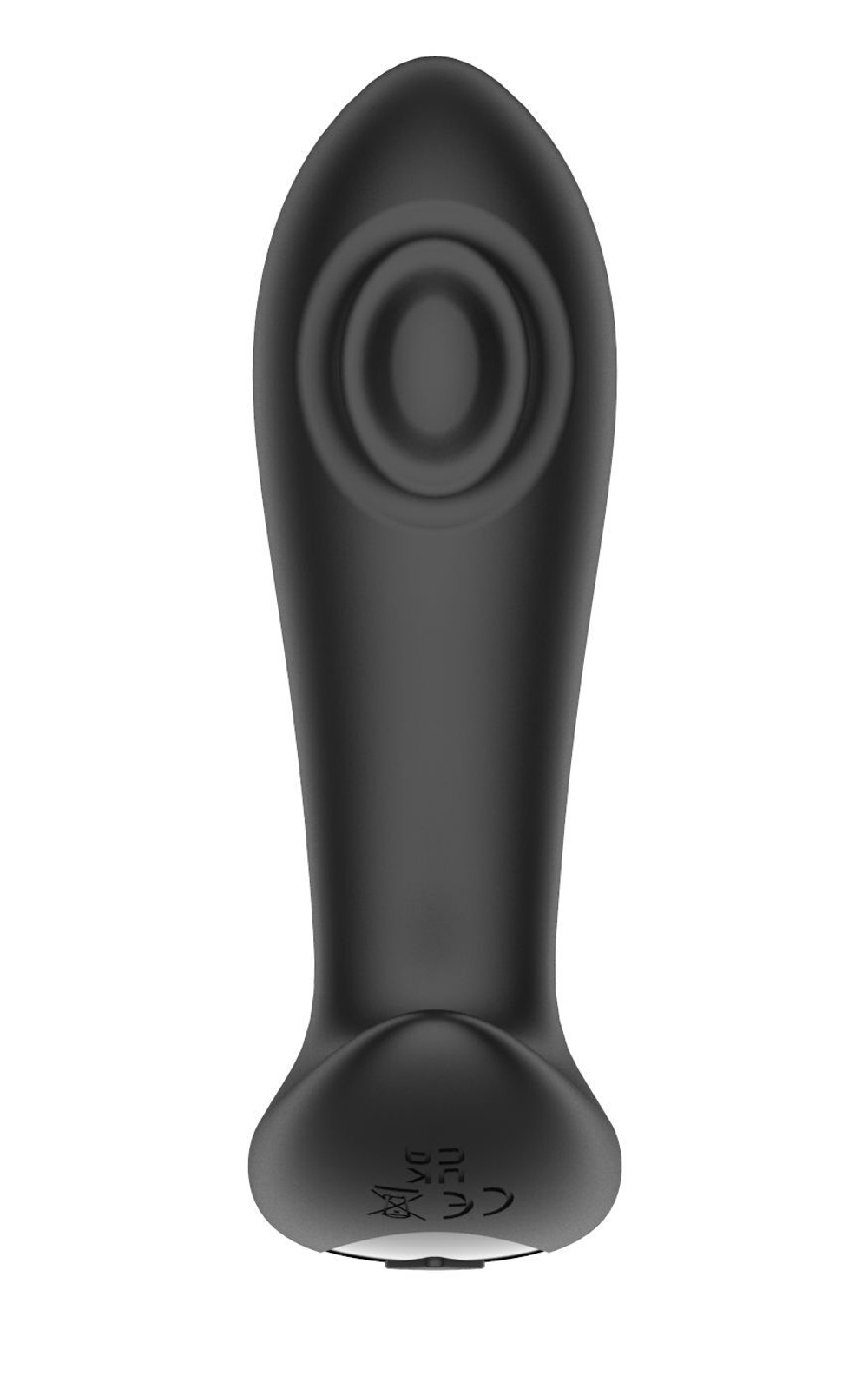 Черный массажер простаты с вибрацией, эффектом маятника и пультом ДУ (Цвет: черный)