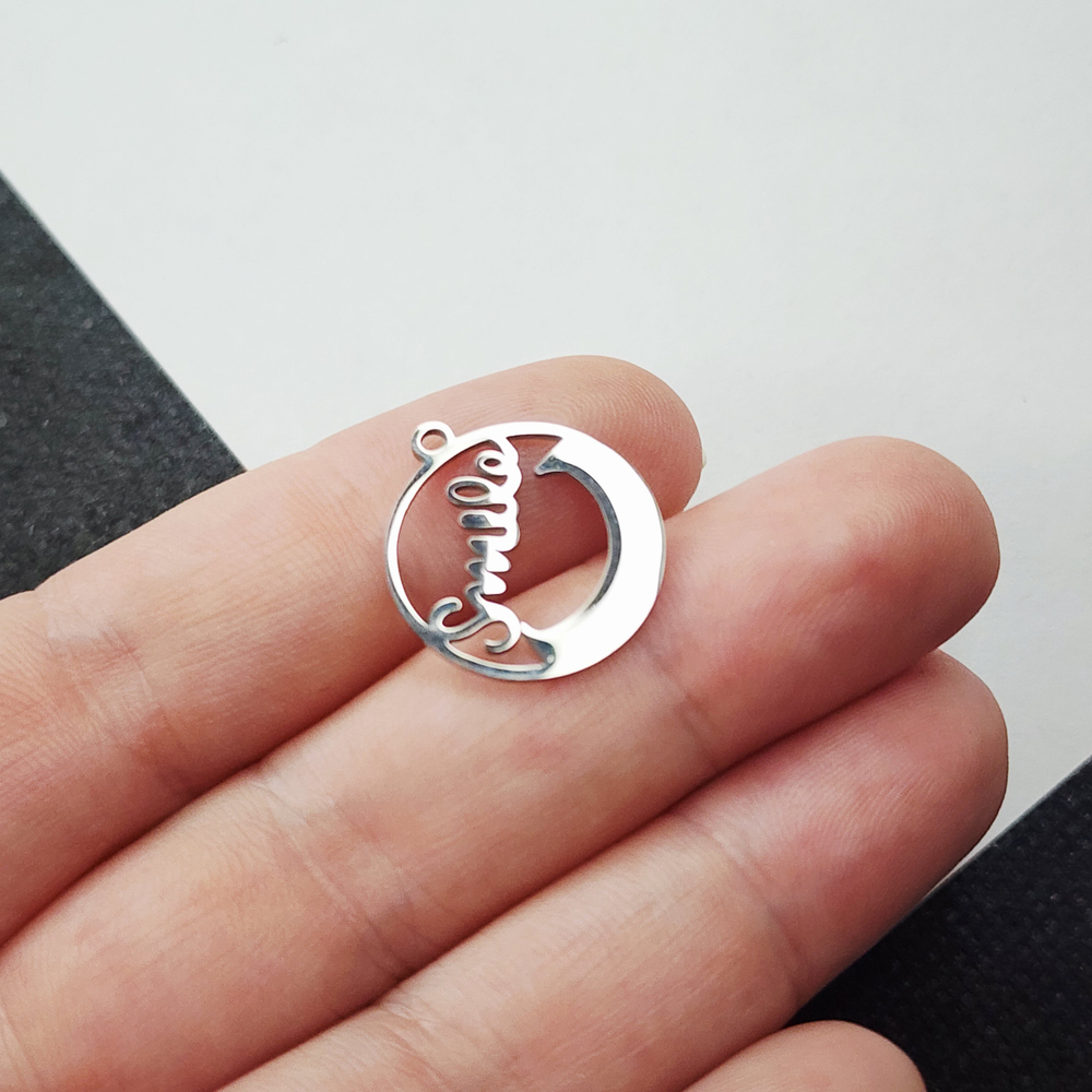 Подвеска, сталь, улыбка, смайлик, р-р 20×18мм, штучно