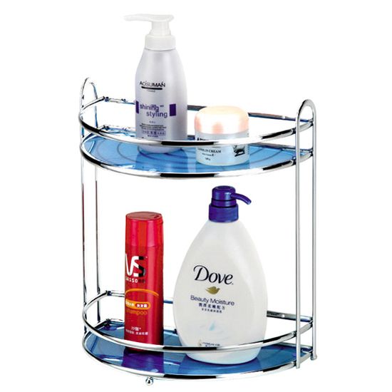 Полка для ванной 2-ярусная прямая 29,5х17,5х33,5 см. Besser BS 0281E из хромированной стали