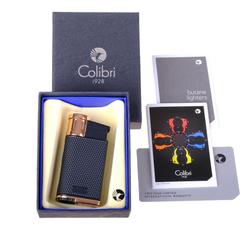 Зажигалка сигарная Colibri Evo, черная-красное золото