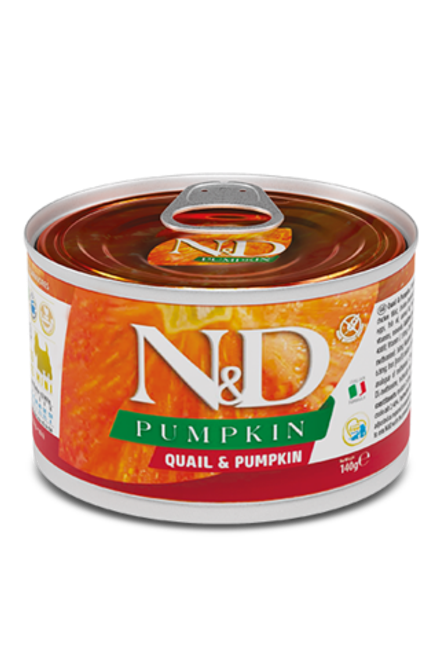 Фармина  N&D Dog Pumpkin Консервы, перепел Adult mini, 140г