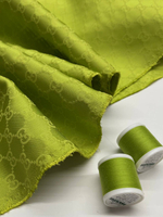 Жаккард вискозный Gucci салатовый с дизайнерским лого