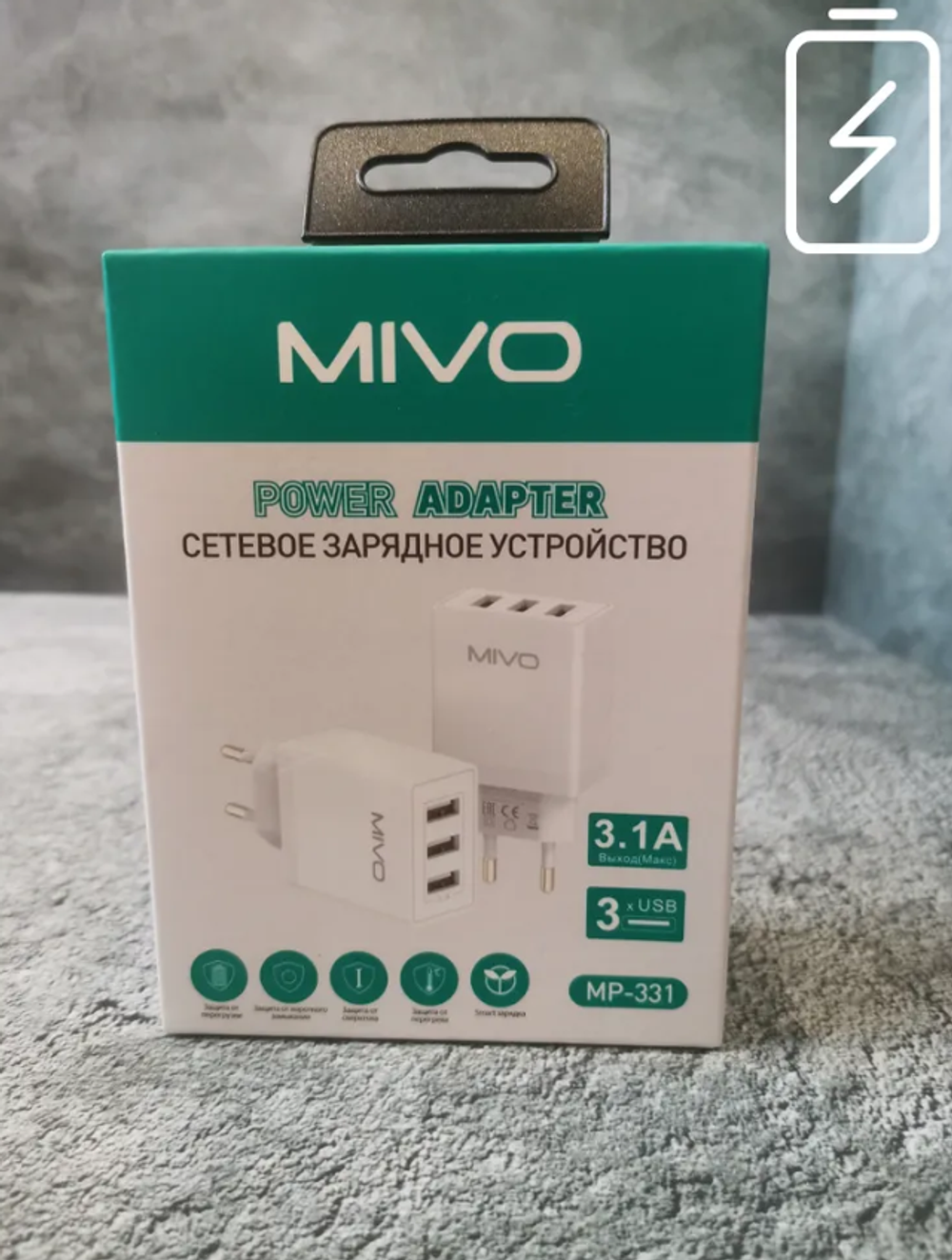 Зарядное устройство USB Mivo MP-331 (3USB/3.1А)