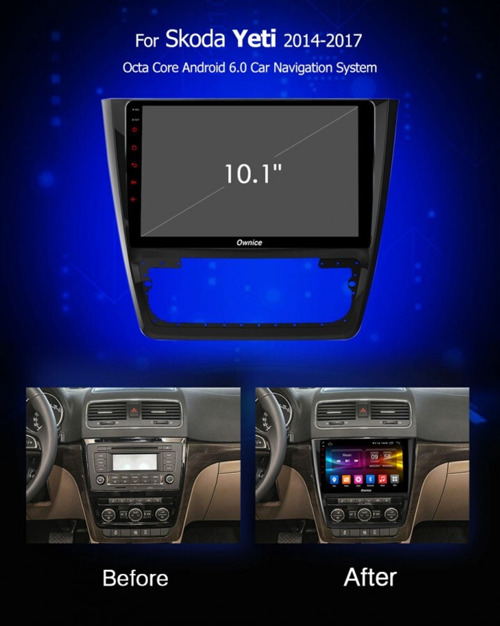 Магнитола для Skoda Yeti 2009-2018 (кондиционер) - Carmedia OL-1919 IPS, Android 10, 8 ядер (TS18), 4G SIM-слот