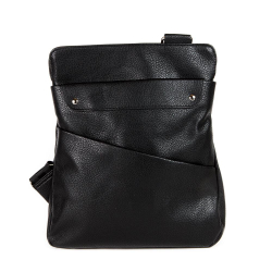 Мужская небольшая наплечная чёрная сумка-планшет из искусственной кожи COSCET M-MC-34