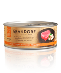 Grandorf 70г Влажный корм для кошек Tuna & Chicken, беззерновой, филе тунца с куриной грудкой