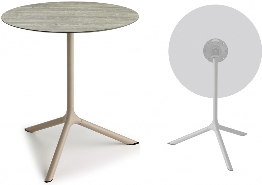 Стол ламинированный обеденный складной Scab Design Tripe Maxi Folding, тортора, состаренный серый дуб