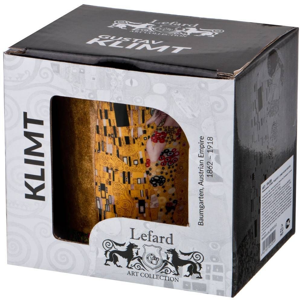 КРУЖКА LEFARD "ПОЦЕЛУЙ" (Г. КЛИМТ) 420 МЛ ЗОЛОТАЯ (КОР=36ШТ.)