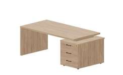 Стол на опорной тумбе 3 ящика (правый) 180(+0/15/30)х90х73.5см