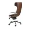 Офисное поворотное кресло 4216 из экокожи коричневого цвета