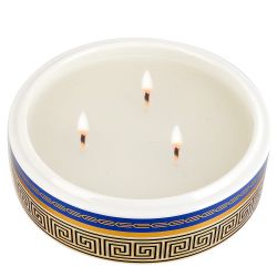 Подсвечник-шкатулка декоративная "Golden Blue"12*4см (фарфор,воск) (подарочная упаковка)