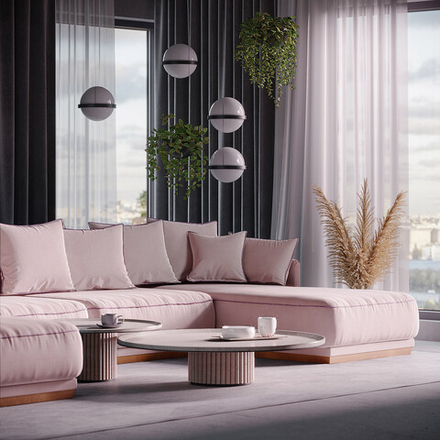 3-х местный нераскладной диван с кушеткой SOHO 811/802