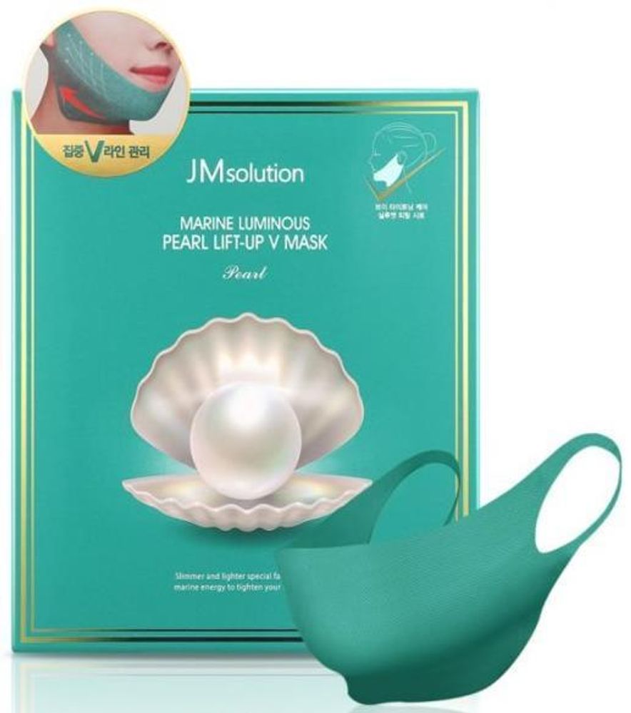 JMsolution Маска для подтяжки контура лица с жемчугом Marine Luminous Pearl Lift-up V Mask, 1 шт
