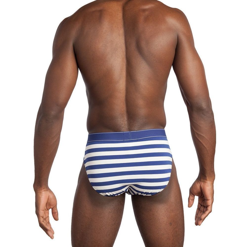 Мужские трусы слипы в сине-белую полоску Sergio Dallini SG2935-1