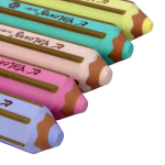 Ластик "Карандаш" 6,5*1,7см, пастель 7 цветов микс, шестигранный