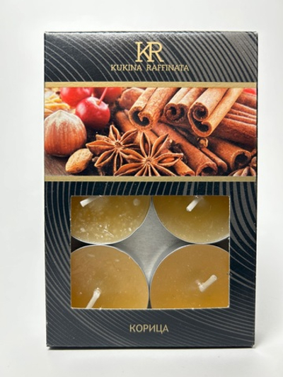 Свечи в гильзе с ароматом «корица» 4 шт в наборе